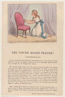 The Young Maid's Prayer!!, June 4, 1801., June 4, 1801. Creator: Thomas Rowlandson