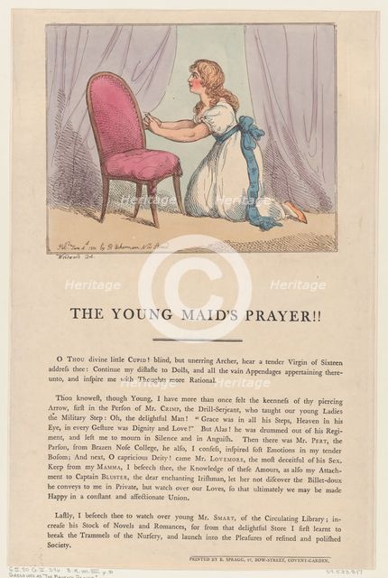 The Young Maid's Prayer!!, June 4, 1801., June 4, 1801. Creator: Thomas Rowlandson.