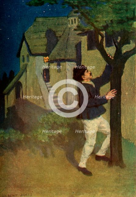 'The young man shakes a tree three times', 1917. Creator: Unknown.