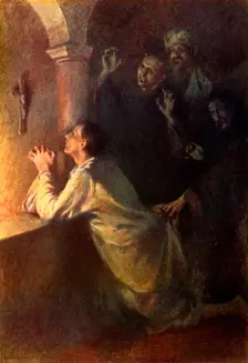 The young man strove earnestly in prayer 1917. Creator: Unknown