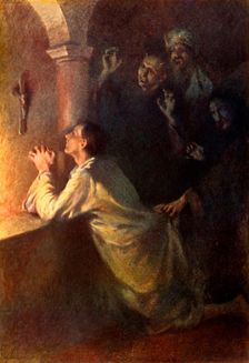The young man strove earnestly in prayer 1917. Creator: Unknown