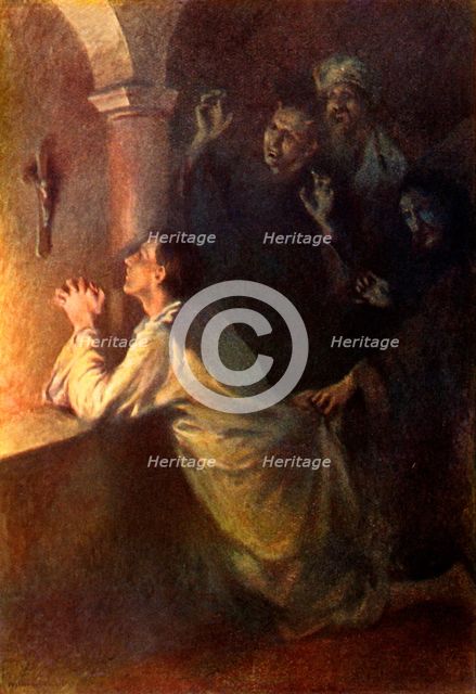 'The young man strove earnestly in prayer', 1917. Creator: Unknown.