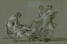 The young men and maidens of Athens to be offered as sacrificial victims to Minotaur, ca 1778. Creator: Peyron, Jean-François-Pierre (1744-1814)