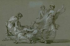 The young men and maidens of Athens to be offered as sacrificial victims to Minotaur, ca 1778. Creator: Peyron, Jean-François-Pierre (1744-1814)