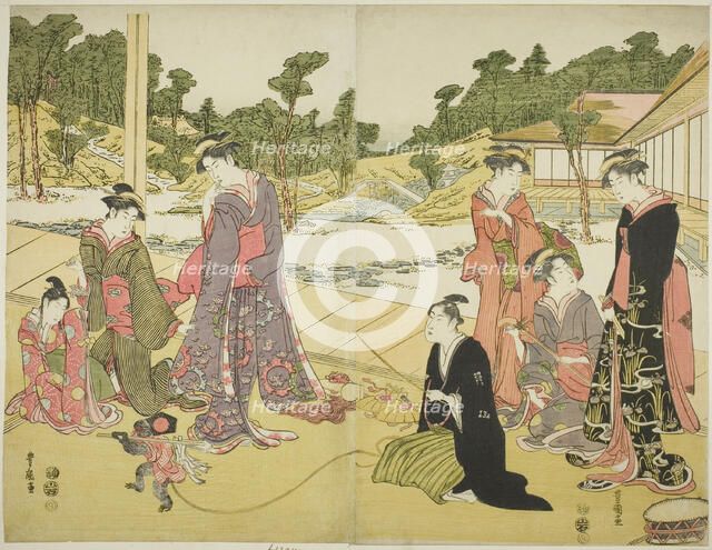 The Young Monkey Showman (Wakashu sarumawashi), n.d. Creator: Utagawa Toyokuni I.