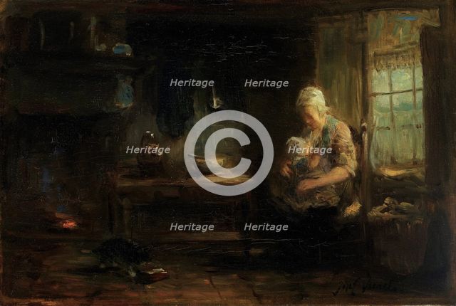 The Young Mother, 19th or 20th century. Creator: Jozef Israels.