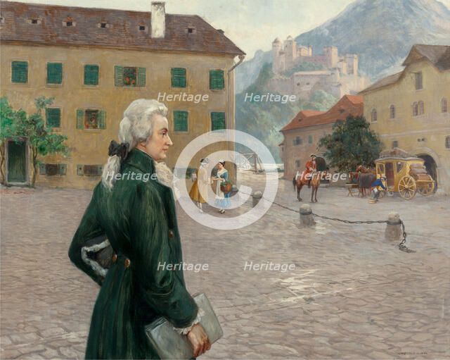 The Young Mozart in Salzburg. Creator: Nowak, Otto Robert (1874-1945).