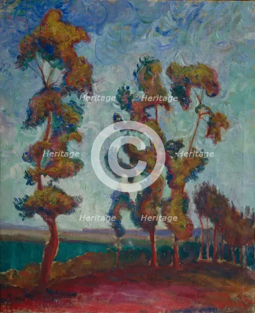 The Young Oaks, 1915. Artist: Denisov, Vasily Ivanovich (1862-1921)