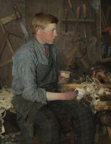The young Carpenter, 1886. Creator: Fredrik Kolsto