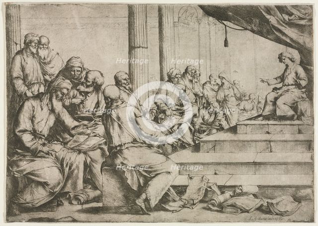 The Young Christ Teaching in the Temple, c. 1653. Creator: Luca Giordano (Italian, 1634-1705).