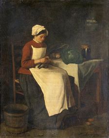 The young housewife c1855. Artist: Francois Bonvin