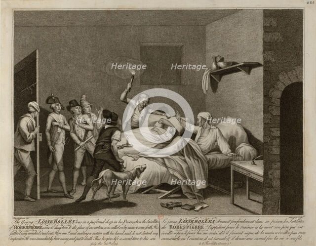 The Young Loiserolles is taken from his cell to be bring to the execution. Creator: Aliprandi, Giacomo (1775-1855).