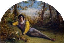 The Young Poet - Oil Study, 1849. Creator: Arthur Hughes