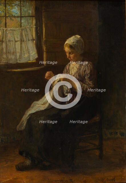 The young seamstress, c. 1880. Artist: Israëls, Jozef (1824-1911)