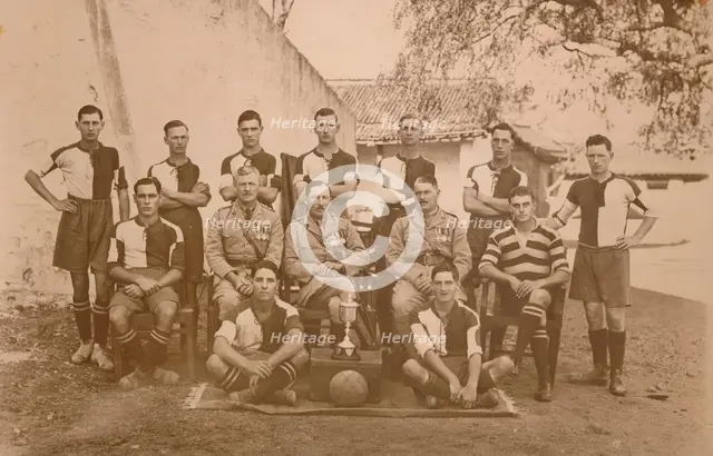 The Young Soldiers Football Team of the First Battalion, The Queen's Own Royal West Kent Regiment. P Artist: Unknown