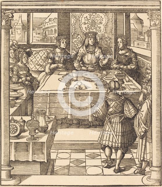 The Young White King between the Queen and Princess of the Feuereisen, 1514/1516. Creator: Leonhard Beck.