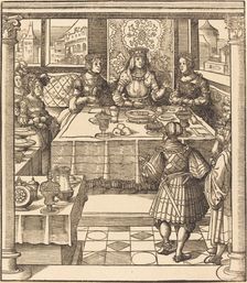 The Young White King between the Queen and Princess of the Feuereisen, 1514/1516. Creator: Leonhard Beck