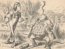 The youth and his father, who is balancing a fish on his nose 1889. Artist: John Tenniel