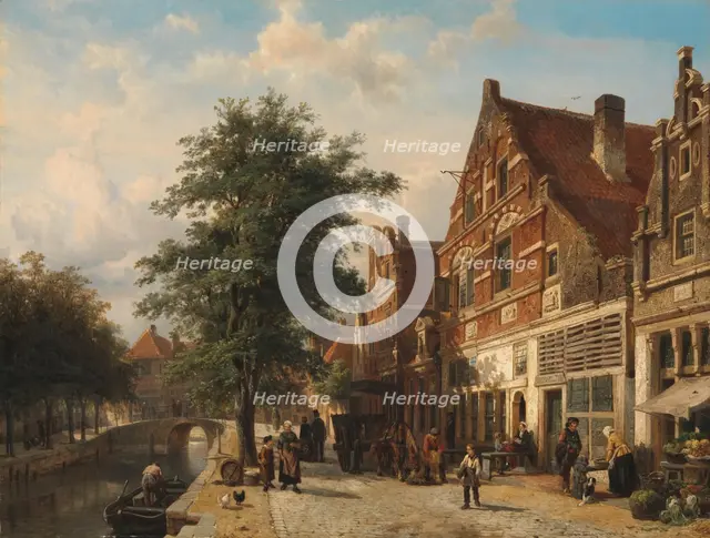 The Zuiderhavendijk, Enkhuizen, 1868. Creator: Cornelis Springer.