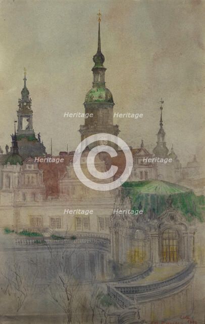 The Zwinger Towers, Dresden, 1898. Creator: Cass Gilbert.