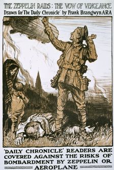 The Zeppelin Raids: the Vow of Vengeance World War I, c1915-c1918. Creator: Frank Brangwyn