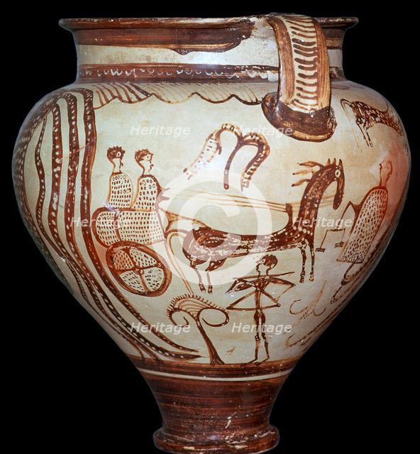 The 'Zeus Krater' of Zeus holding the scales of destiny, 15th century. Artist: Unknown