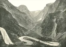 The Zig-Zag road and Waterfalls, Stalheim, Norway, 1895. Creator: Poulton & Co