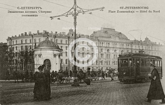 The Znamenskaya Square and Hotel "North" in Saint Petersburg, Between 1908 and 1912.