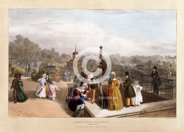 The Zoological Gardens at Regent's Park, London, 1835.  Creator: Charles Joseph Hullmandel.