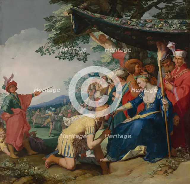 Theagenes Receiving the Palm of Honour from Chariclea. Creator: Abraham Bloemaert.