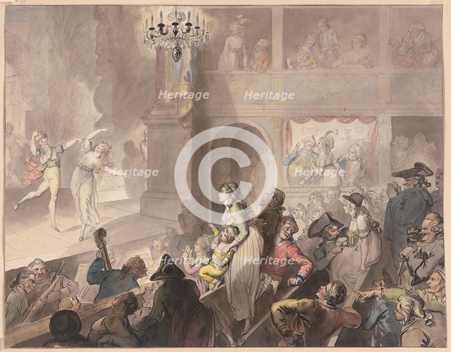 Theater audience at a ballet performance, 1797. Creator: Johann Heinrich Ramberg.