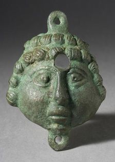 Theater Mask Figurine, Probably Roman Period (100-395 CE) or later. Creator: Unknown