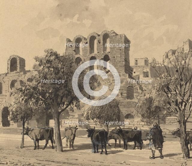 Theater of Herodes Atticus, 1890. Creator: Themistocles von Eckenbrecher.