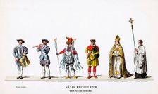Theatre costume designs for Shakespeare's play, Henry VIII, 19th century
