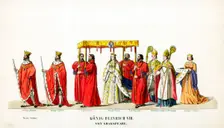 Theatre costume designs for Shakespeare's play, Henry VIII, 19th century