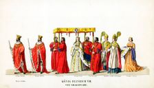 Theatre costume designs for Shakespeare's play, Henry VIII, 19th century
