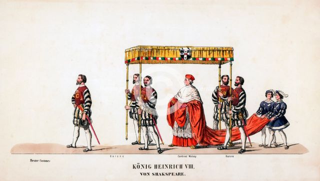 Theatre costume designs for Shakespeare's play, Henry VIII, 19th century. Artist: Unknown