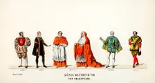 Theatre costume designs for Shakespeare's play, Henry VIII, 19th century