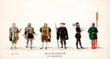Theatre costume designs for Shakespeare's play, Henry VIII, 19th century
