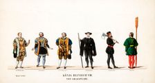Theatre costume designs for Shakespeare's play, Henry VIII, 19th century