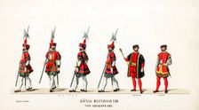 Theatre costume designs for Shakespeare's play, Henry VIII, 19th century
