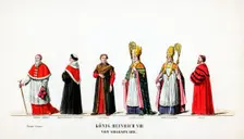 Theatre costume designs for Shakespeare's play, Henry VIII, 19th century
