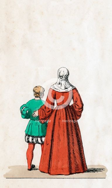 Theatre costume designs for Shakespeare's play, Henry VIII, 19th century. Artist: Unknown