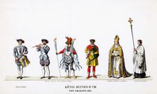 Theatre costume designs for Shakespeare's play, Henry VIII, 19th century