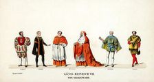 Theatre costume designs for Shakespeare's play, Henry VIII, 19th century