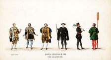 Theatre costume designs for Shakespeare's play, Henry VIII, 19th century