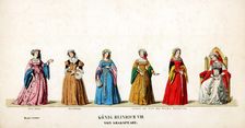 Theatre costume designs for Shakespeare's play, Henry VIII, 19th century