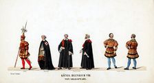 Theatre costume designs for Shakespeare's play, Henry VIII, 19th century