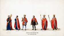 Theatre costume designs for Shakespeare's play, Henry VIII, 19th century