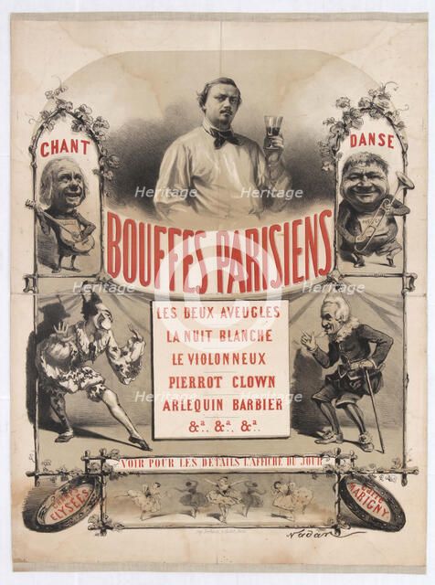 Théâtre des Bouffes-Parisiens of Jacques Offenbach, 1865. Creator: Nadar, Gaspard-Félix (1820-1910).
